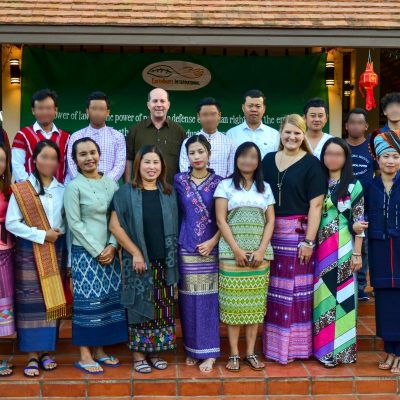 EarthRights School 2017 graduates with ERI staff during their graduation ceremony at the Mitharsuu Center for Leadership and Justice.