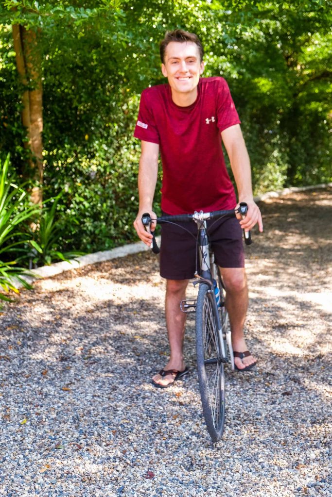 Southeast Asia Communications Coordinator Skylar Lindsay bicycles to ERI's office in Chiang Mai, Thailand.